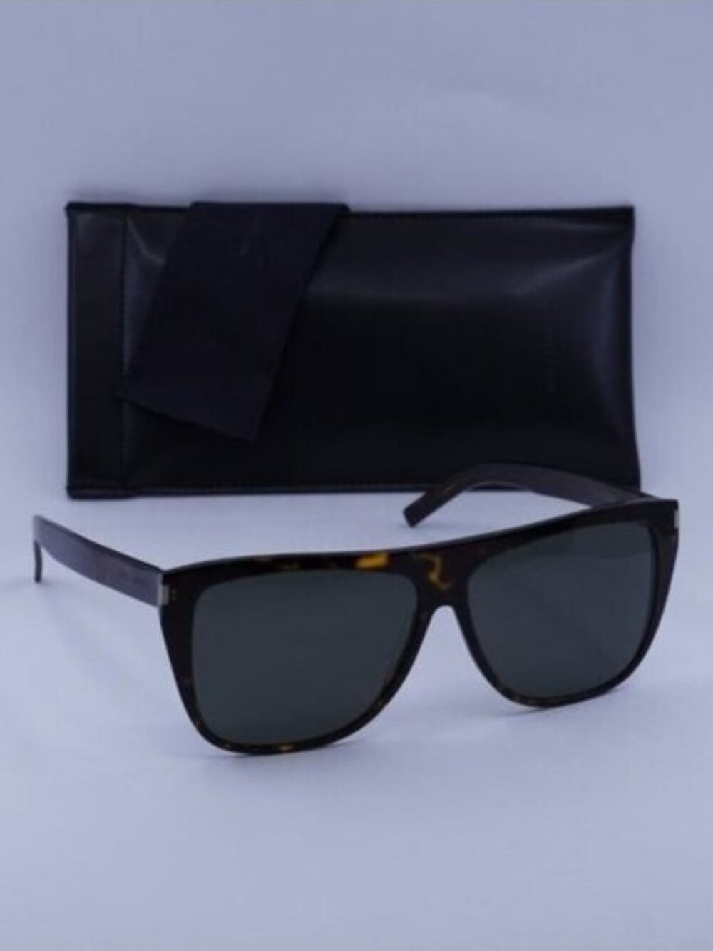 Saint Laurent SL 1 SLIM 002 Square Sunglasses - Havana/Grey